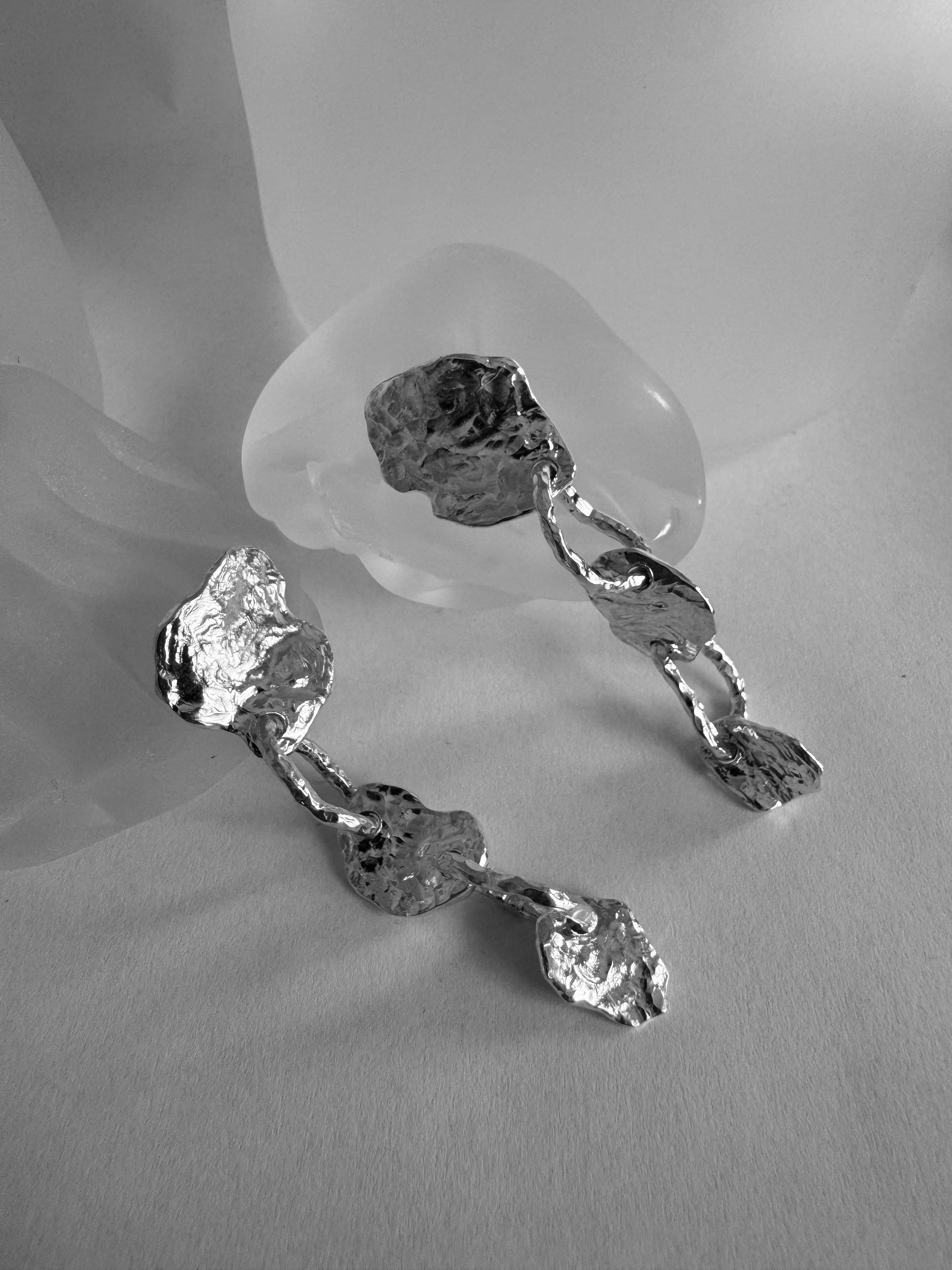 Flow long earrings – close-up
