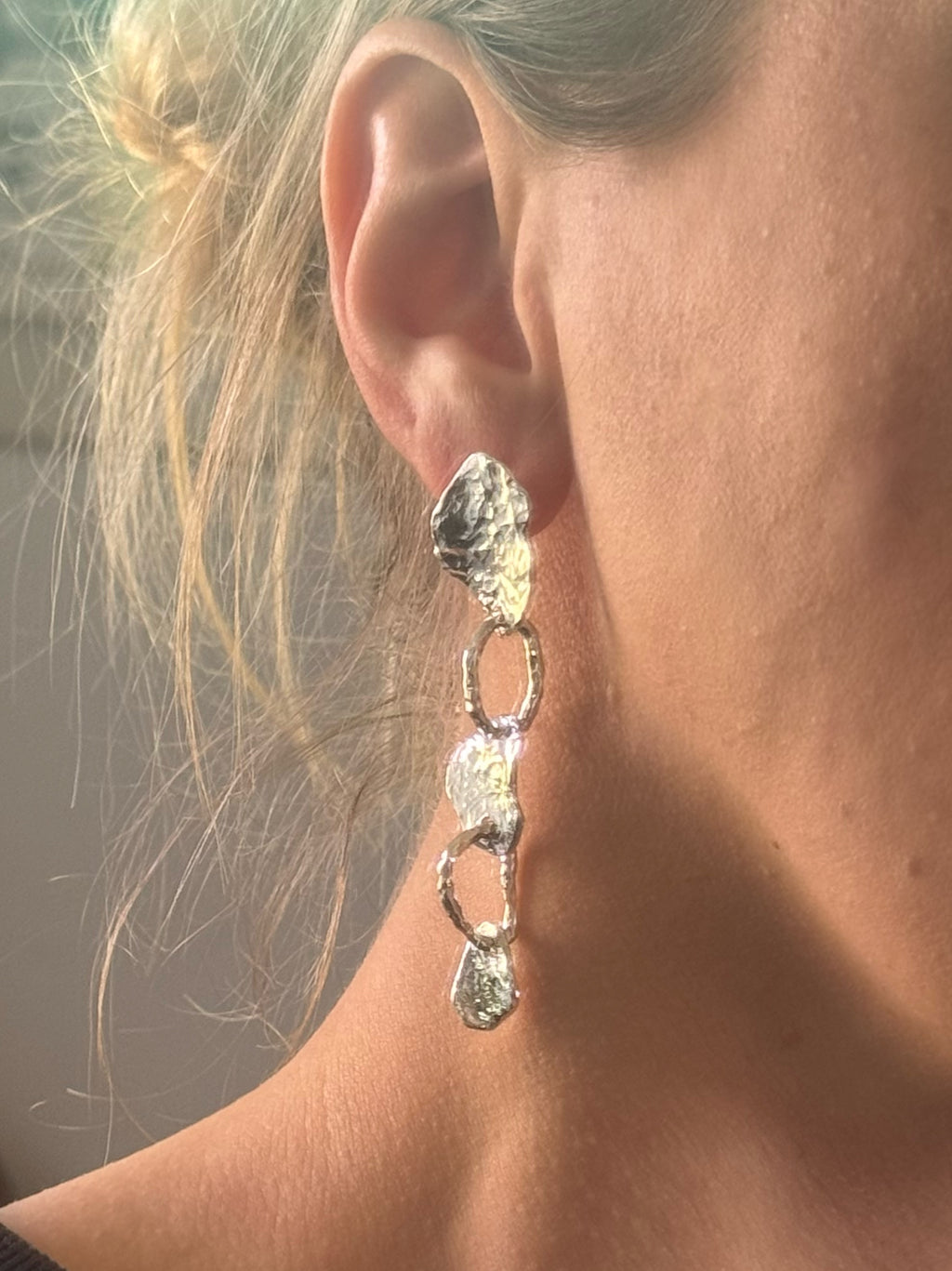Flow long earrings – side view